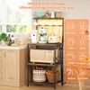 Kitchen Bakers Rack with Power Outlet & LED Lights, Small