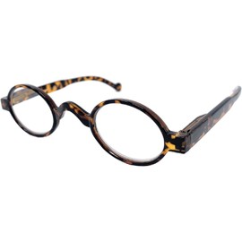 Incredible Bargains The Osbourne Vintage Professor Oval Round Reading Glasses Spring Hinge Readers + 2.25 Dark Tortoise