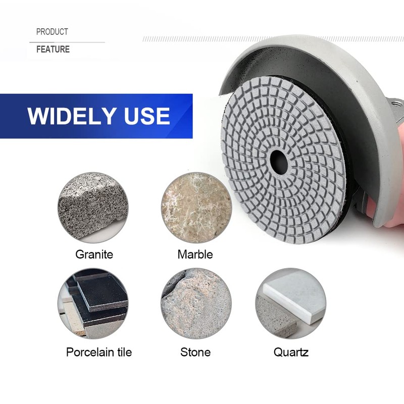 SHDIATOOL 4- Inch Diamond Wet Polishing Pads Set of 8Pcs