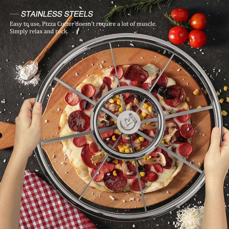 LRUI 16 Inch Round Pizza Cutter, Heavy Duty Stainless Steel