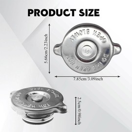 HQRNYP Radiator Cap, Radiator Cover, 16 PSI Automotive Metal Tank Sealing Reservoir Cap, Automotive Accessories Stainless Steel Auto Engine Cooling Reservoir Cover Compatible with Dodge Jeep