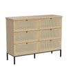 Brafab Natural Rattan 6 Drawer Double Dresser for Bedroom, Industrial