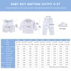 Booulfi Baby Boy's 5 Pcs Set Christening Baptism Outfits 3-6