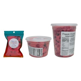 Poppin Crunch Cherry Flavored Gushers Candy Snacks 1 - 2 LBS - Choice of Sweet or Sour Bonbon Candies Corn Sugar - Size: 1 Pound (16 Ounces), Flavor Option: Sour