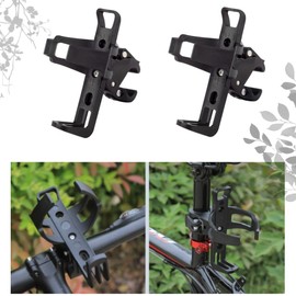 FUNNTY Bike Water Bottle Holder No Screws(Black) Universal Bike Cup Holder, 360 Degree Rotating Bike Water Bottle Cage (2 PCS)