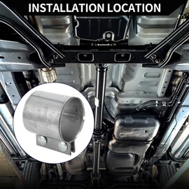 Hihaha Exhaust Pipe Clamp/Exhaust Muffler Tube Joint for Car Truck/Durable Stainless Steel 3.15" 87mm / 1 Pc Silver Tone