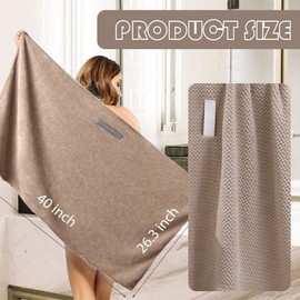Large Microfibre Hair Towel, Hair Towel with Elastic Band, Quick Drying, Super Absorbent, 100 x 60 cm Hair Towel, Microfibre Towel Hair