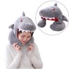 Bury Tony Shark Soft Hooded Travel Neck Pillow, Cartoon Animal