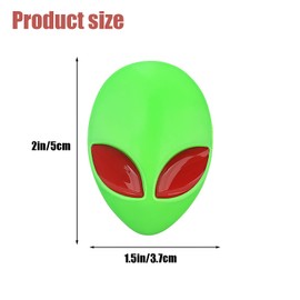 Fsocpen Alien Badge Metal Stickers,3D Space Alien Waterproof Sticker,Sticker for Car,Refrigerator,Notebook,TV, Window,Any Smooth Surface, Set of 6