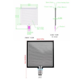 RP-S40-ST Thin Film Pressure Sensor, 20g-10kg High Accuracy Force Sensor for Intelligent High End Seat 5 x 4cm
