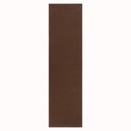 Ottomanson Ottohome Collection Rubberback Solid Design Runner Rug, 2'7" x 9'10", Brown
