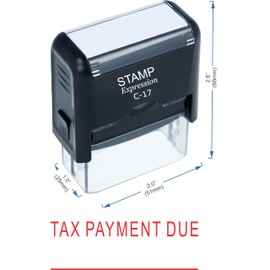 stampexpression - Tax Payment Due with Line Office Self Inking Rubber Stamp - Red Ink (A-50032)