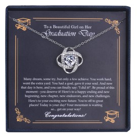 EPIRORA 2024 Graduation Gifts for Her, Sterling Silver Love Knot Necklace for Women Girls, High School College Class of 2024 Graduation Inspirational Jewelry Gifts