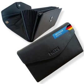 MODDI High-Quality Waiter Wallet Leather - Soft & Robust (Model 2024) | RFID Protected | Waiter Wallet Black, Taxi Purse, Unisex Waiter Wallet, Operating Purse, black, Modern