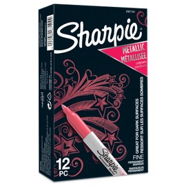 Sharpie Metallic Permanent Markers | Fine Point | Ruby Metallic | 12 Count