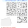POUYRBA Shrink Plastic Sheet Kit, 125pcs Shrink Paper Shrinky Keychain