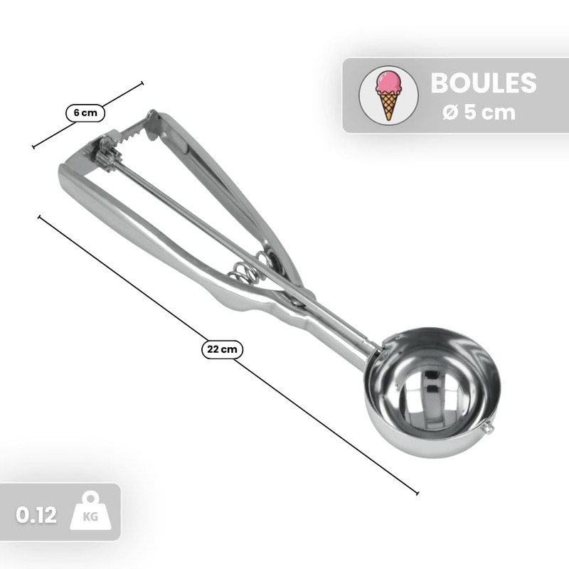 Metaltex 253750010 Porzionatore in acciaio INOX per gelato