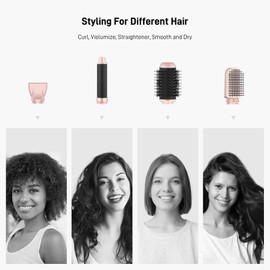 MESCOMB Professional Air Styling & Drying System - Powerful Hair Dryer Brush - Multi-Styler with Auto-Wrap Curlers, Paddle Brush, Oval Brush, Styling Concentrator, No Heat Damage, Portable Travel Case