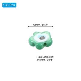PATIKIL 12mm Evil Eye Beads, 33 Pcs Glass Turkish Evil Eye Charm Flower Spacer Beads Pendant Connector for DIY Art Craft Bracelet Necklace Earrings Making, Green