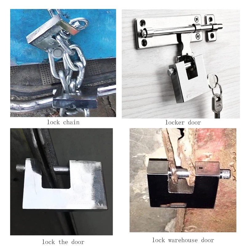 D-Shaped Heavy Duty Security Padlock with 3 Keys,Hardened Solid Steel