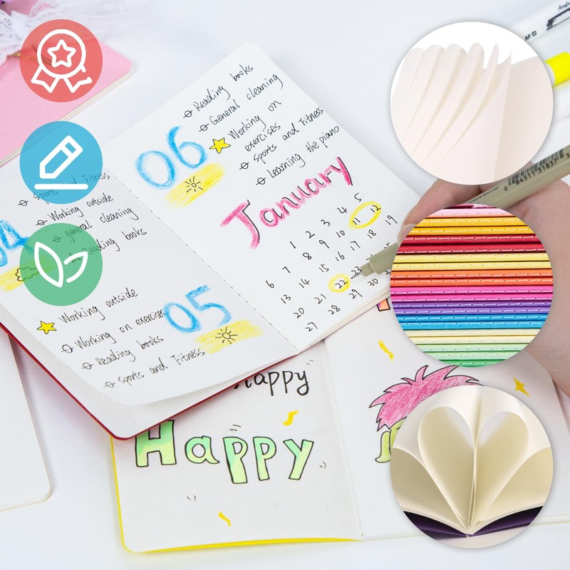Koogel Pack of 24 small notepads, blank, A6 notepad, journal,