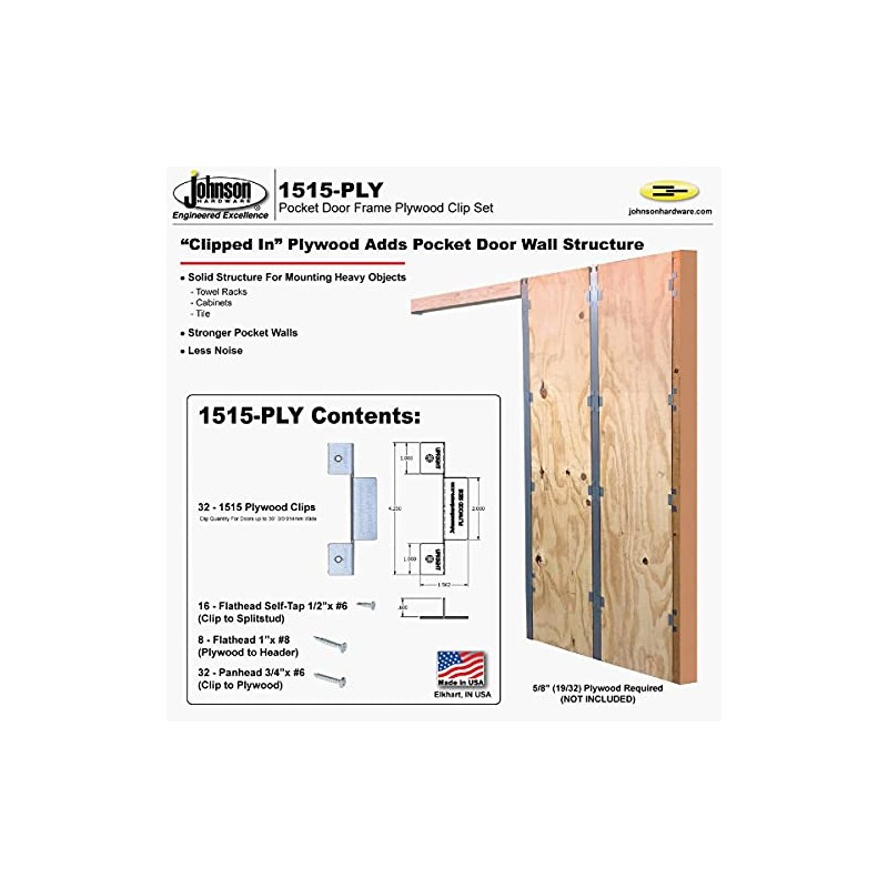 Johnson Prod. Pack of 2 Johnson Hardware Pocket Door Frame