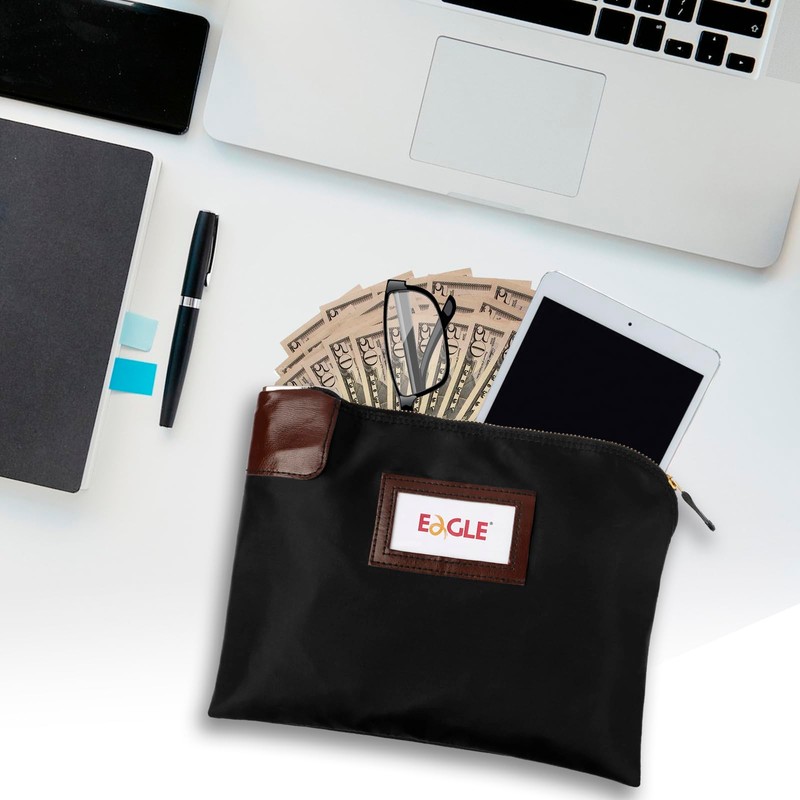 Eagle Lockable Money Bag Security Black 27.5 x 20.8 x