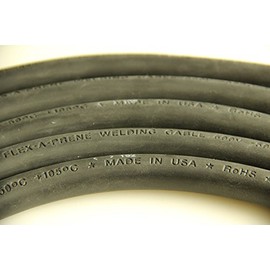 Crimp Supply Ultra-Flexible Car Battery/Welding Cable - 3/0 Gauge, Black - 10 Feet - and 5 Copper Lugs