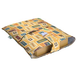 Book Bag Book Cover for Brooch Books, Washable Waterproof Padded Tablet Cover for Adults (Stamps)