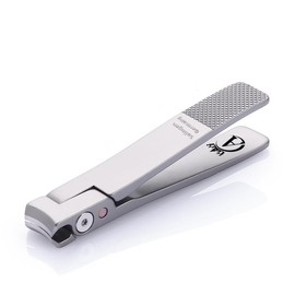 Apexay Professional Nail Clipper – Surgical Stainless Steel | Travel-Size Manicure & Pedicure Tool in Genuine Leather Case | Ethically Made in Solingen, Germany. (Grey)