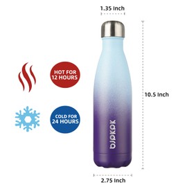 BJPKPK 17oz Insulated Stainless Steel Water Bottles,Sports Water Bottles Keep Cold for 24 Hours and Hot for 12 Hours,BPA Free for Travel,Ocean Dream