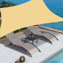 Sun Shade Sail Outdoor Patio, Waterproof & UV Blocking 6.5' x 10' Beige Rectangle Canopy Sunshade Tarps for Backyard, Deck (We Make Custom Size)