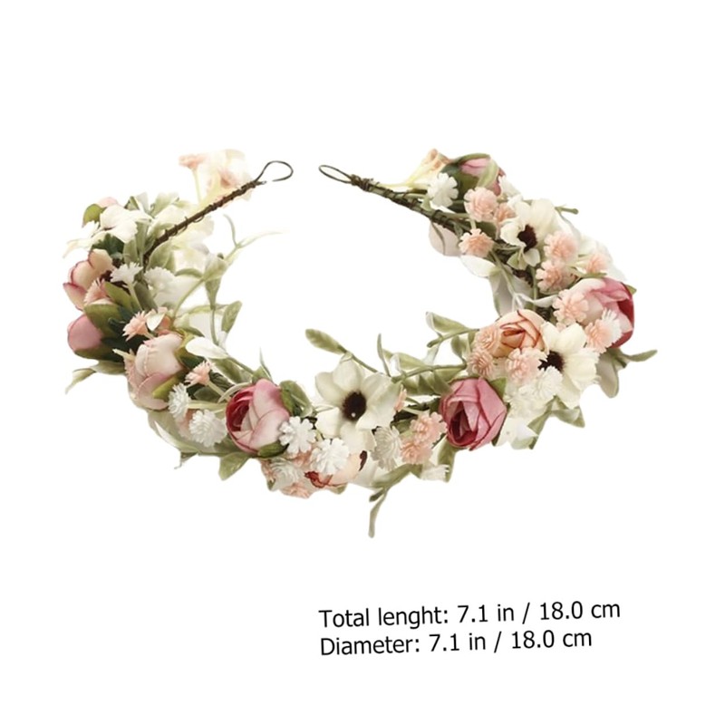 TOVINANNA Delicate Floral Wedding Headdress Stretchy Headband with Vivid Artificial