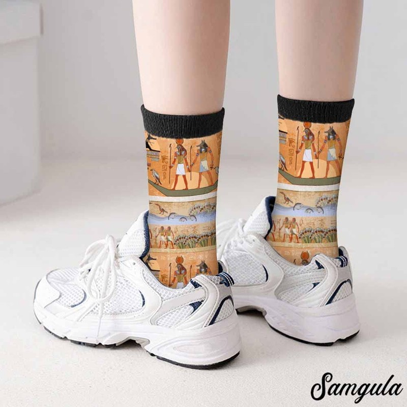 Samgula Ancient Egypt Crew Socks for Woman Size 6-8 Mythology
