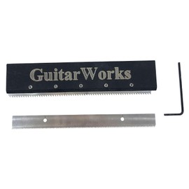 TUOREN Guitar Fingerboard Slot Saw Blade Tool Kit, Wide & Narrow Tooth Distance Replacement Blades with Black Mounting Handle, Guitar Fret Saw Blade Repair Tool for Luthiers