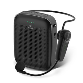 Wireless Bluetooth Voice Amplifier for Teachers – 15W Portable Mini Amplifier with Wireless Microphone Headset, Personal Mic for Classroom, Teaching, Training & Public Speaking – A002