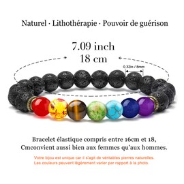 J.Fée 8 mm Gemstone Bracelet, Natural Stone Bracelet, Healing Stones Bracelet, Women’s Bead Bracelet, Men's Bead Jewellery Bracelets, Fashion Jewellery for Women, Girls, Men, Crystal