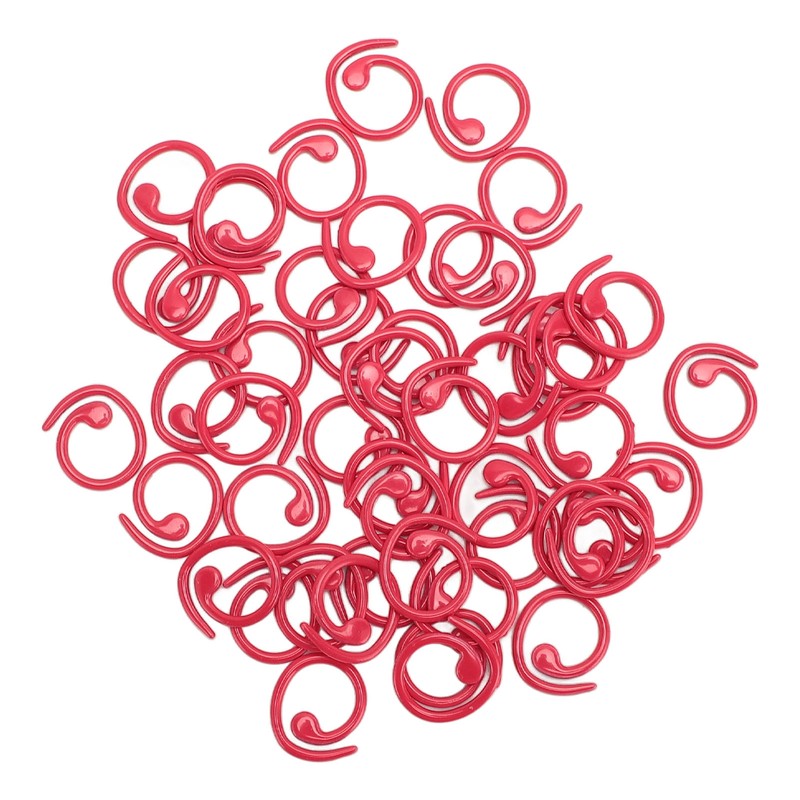50PCS Metal Stitch Markers Spiral Markers Multifunctional Crochet Locking Hooks