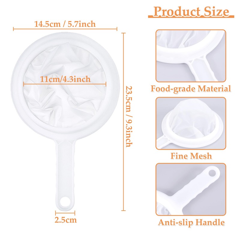 Mesh Strainer, 400 Mesh Kitchen Sieve Plastic Household Sieve Fine