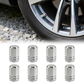 8pcs Juego de Tapones Válvulas Llantas Universales de Aluminio Ideal(Plata) | Juego de Tapones Válvulas Llantas Universales Cubre Válvulas de Aluminio Ideal para Coche, Camioneta, Motocicleta, Bicicleta