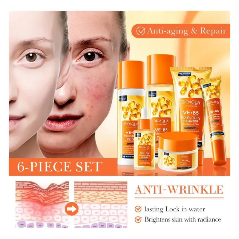 Bioaqua Skincare Set 6 Piezas Cuidado Facial Vitamina E Y