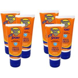 Banana Boat Sport Sunscreen Lotion, SPF 30 Broad Spectrum, Water Resistant, 3 fl oz (Pack of 6)