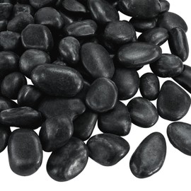 VINICS 1-2 Inch River Rocks for Landscaping, 20lbs Big Black Pebbles, Hand-Picked Premium Stones for Garden Design, Fish Tank, Flower Pots, Pathways and Backyard