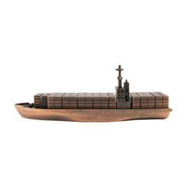 Treasure Gurus Bronze Metal Container Cargo Ship Replica Die Cast Novelty Toy Pencil Sharpener