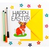 Happy Easter Card with Cute Easter Bunny Rabbit with Yellow