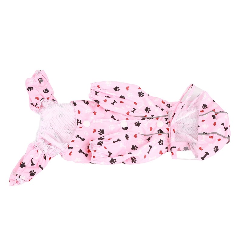 Reflective Puppy Raincoat Jacket Waterproof Breathable Cute Pattern Pet Dog