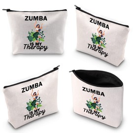 Zumba is My Therapy Zumba Lover Makeup Bag Zumba Instructor Gift Zumba Dance Fitness Coach Teacher Zipper Pouch (Zumba is My Therapy ku)