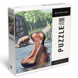Hippopotamus Artwork (1000 Piece Puzzle, Challenging Jigsaw Puzzle for Adults, Made in USA)