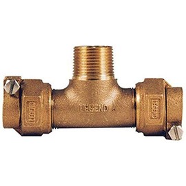 LEGEND VALVE AND FITTING 313-384NL T-4440 No Lead Copper Tube Size Pack Joint X Male Iron Pipe Water Service Tee, 3/4"