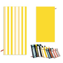 Bucephalus - Toallas de playa de secado rápido, ligeras, absorbentes, resistentes a la arena, para adultos, hombres y mujeres, con bolsa de transporte (M, amarillo)